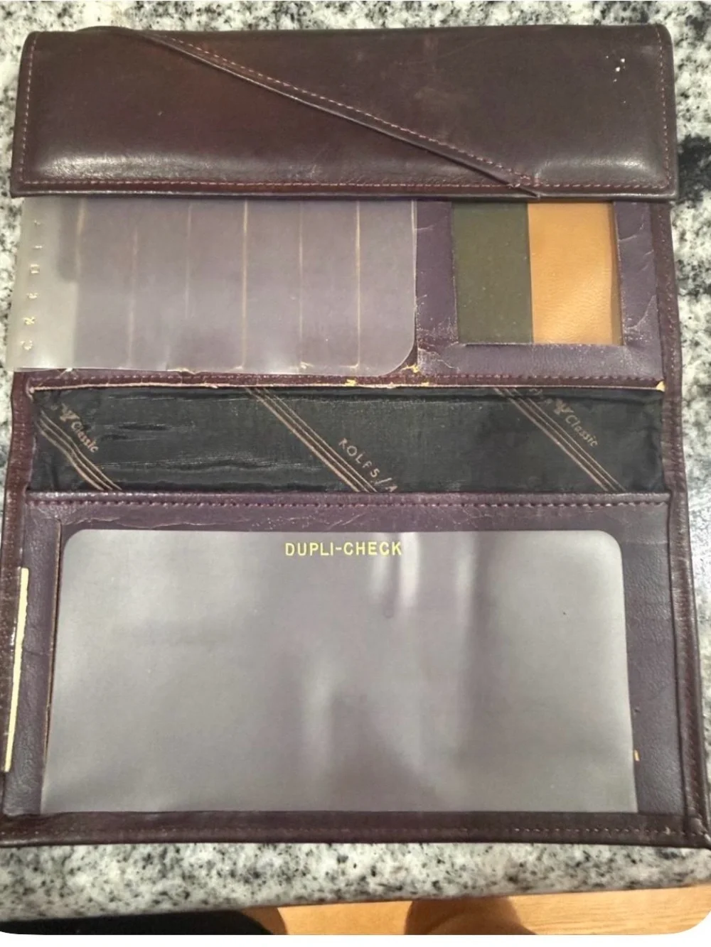 Rolfs Brown Leather Cowhide Wallet with Gold Accent